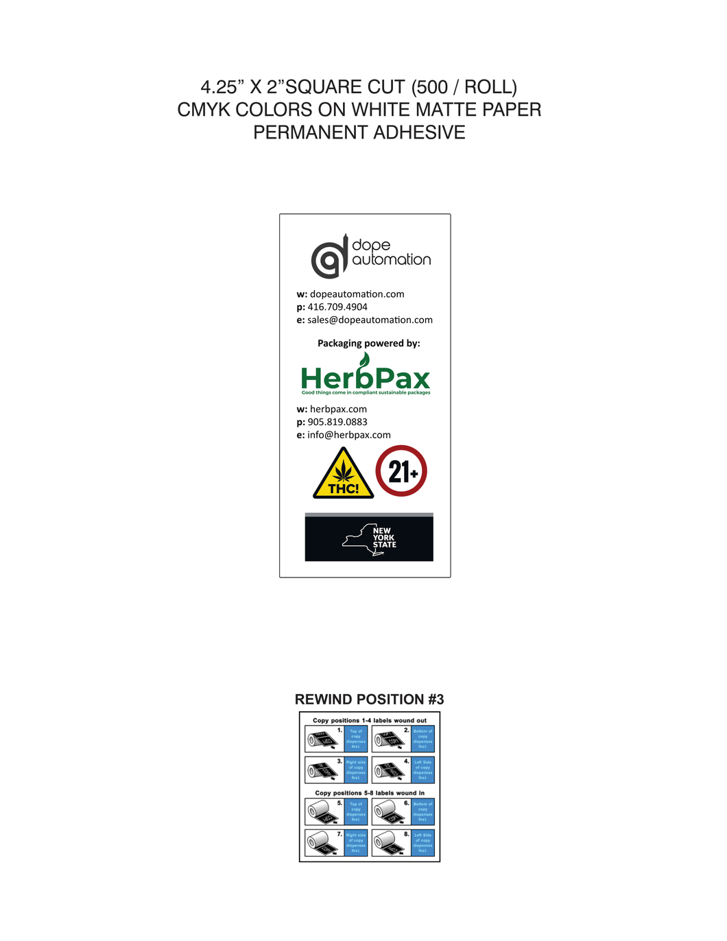 State Compliant Cannabis Labels (Custom)