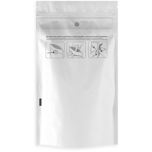 White Child Resistant Pouch 7g or 1/4oz capacity