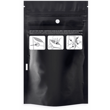 Load image into Gallery viewer, Black Fully Recyclable Child Resistant Pouch 3.5g or 1/8oz capacity