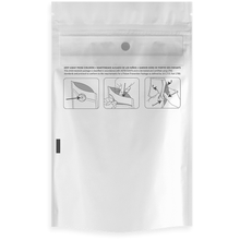 Load image into Gallery viewer, White Fully Recyclable Child Resistant Pouch 3.5g or 1/8oz capacity
