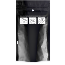 Load image into Gallery viewer, Black Fully Recyclable Child Resistant Pouch 7g or 1/4oz capacity
