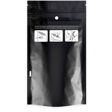 Load image into Gallery viewer, Black Fully Recyclable Child Resistant Pouch 7g or 1/4oz capacity