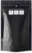 Load image into Gallery viewer, Black Fully Recyclable Child Resistant Pouch 28g or 1oz capacity
