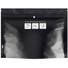 Load image into Gallery viewer, Black Fully Recyclable Child Resistant Pouch 14g or 1/2oz capacity
