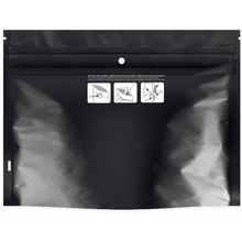Load image into Gallery viewer, Black Fully Recyclable Child Resistant Pouch 14g or 1/2oz capacity