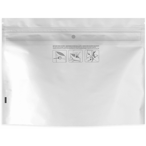 White Fully Recyclable Child Resistant Pouch 28g or 1oz capacity